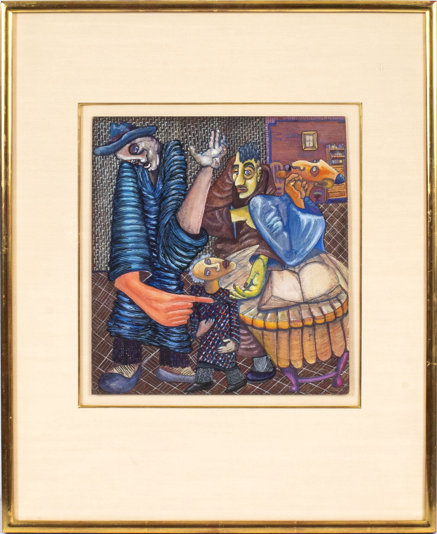 PAUL SHIMON JUDAICA GOUACHE ON