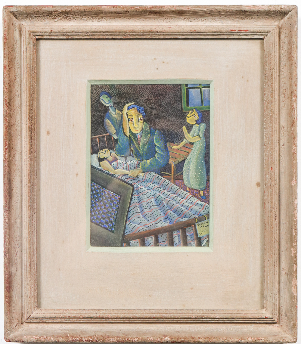PAUL SHIMON OUTSIDER ART GOUACHE ON