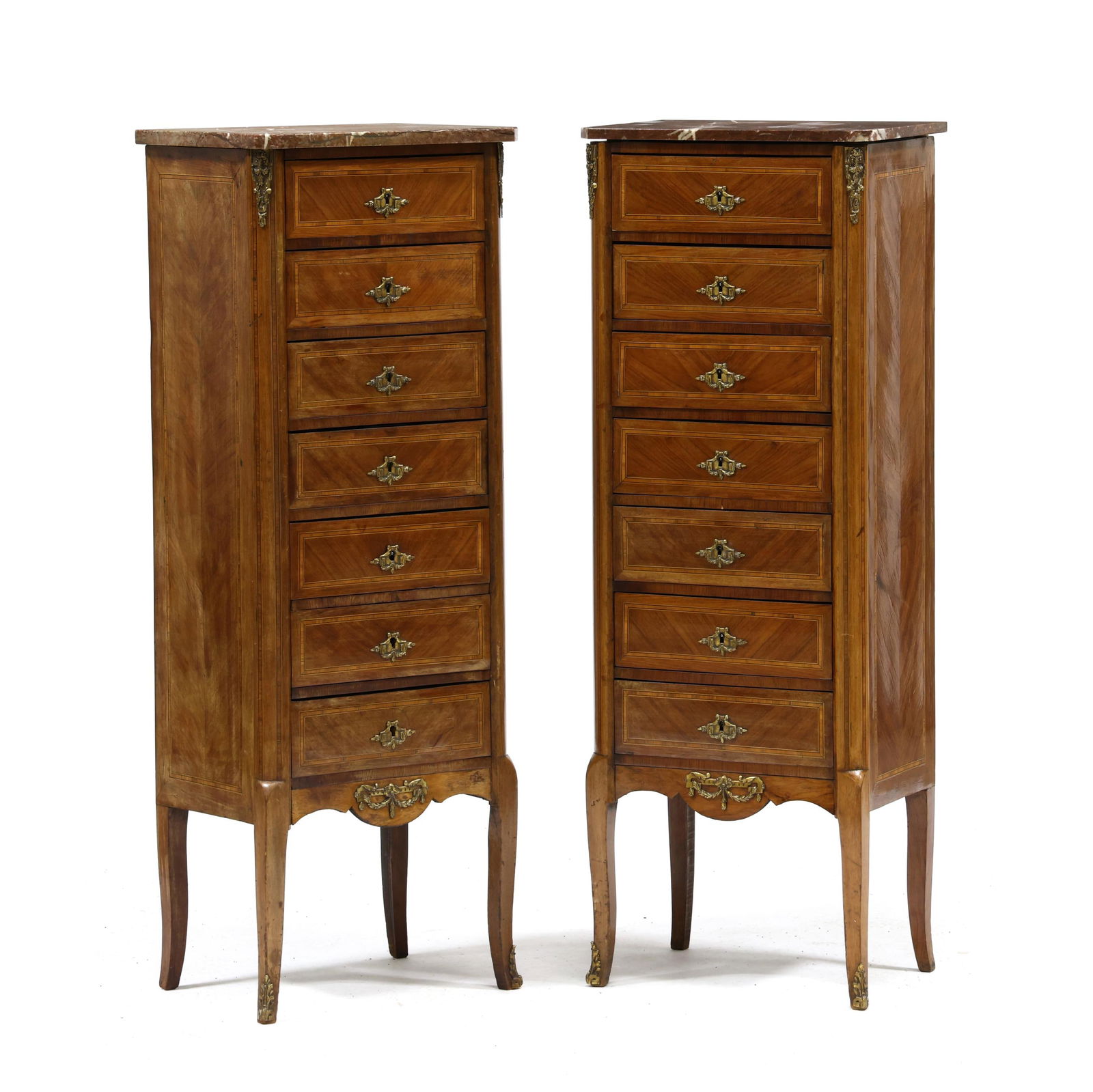 PAUL SORMANI, PAIR OF INLAID MARBLE