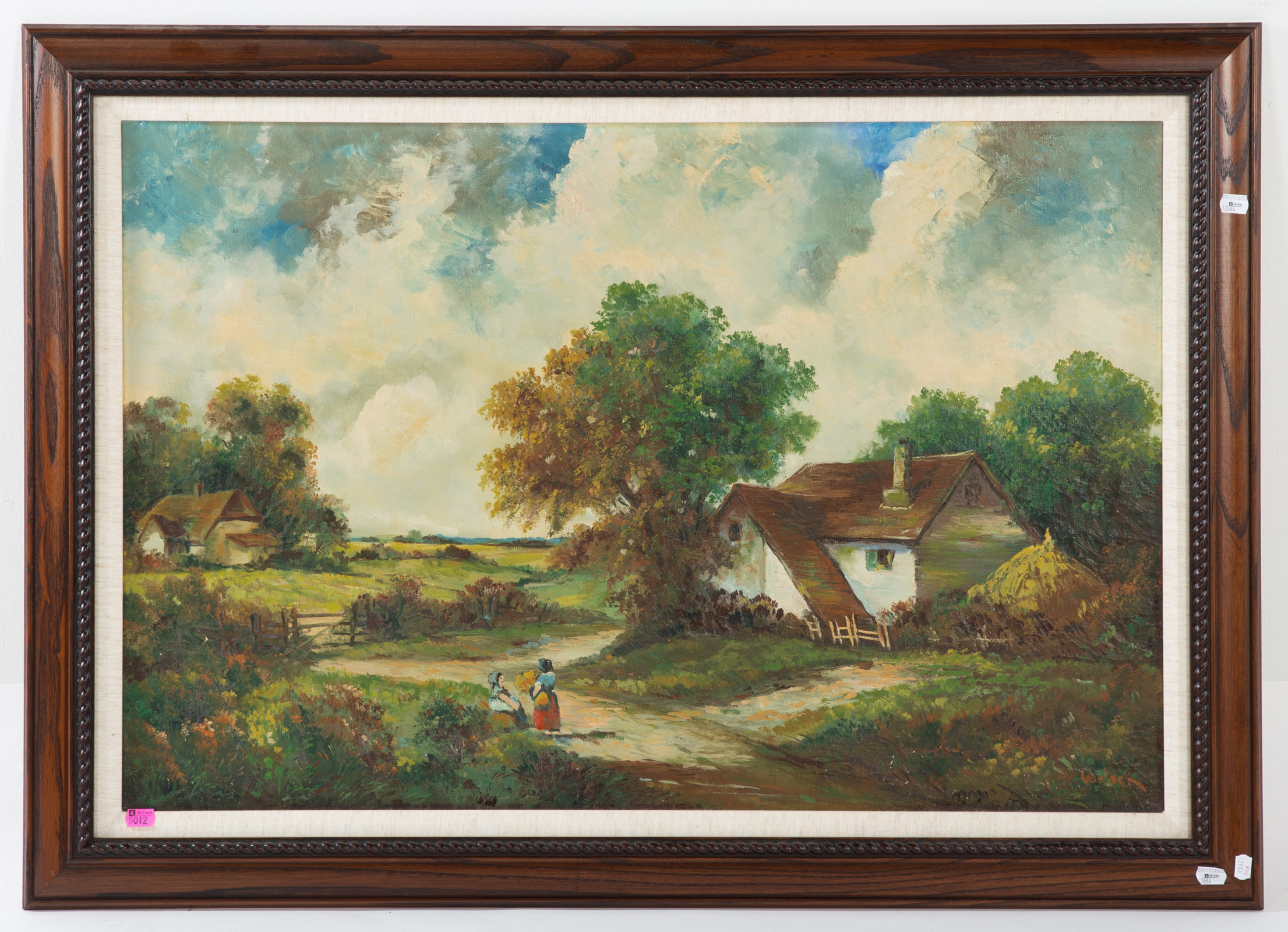 PAUL WELSCH. COTTAGE LANDSCAPE, OIL