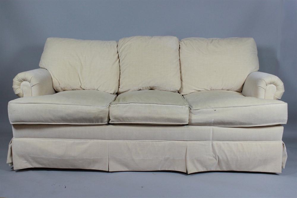 PAULA CARTER CREAM VELVET SOFA