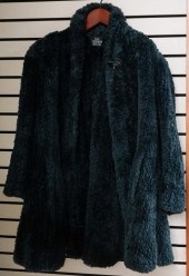 PAULA LISHMAN GREEN KNIT FUR C