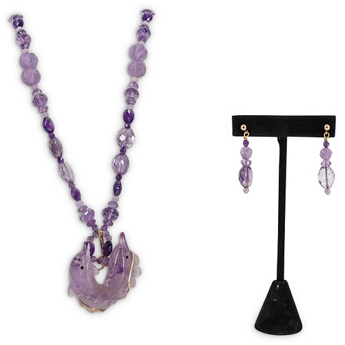 PAULETTE 14K, AMETHYST BEADED