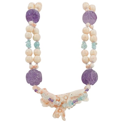 PAULLETE CORAL, AMETHYST AND