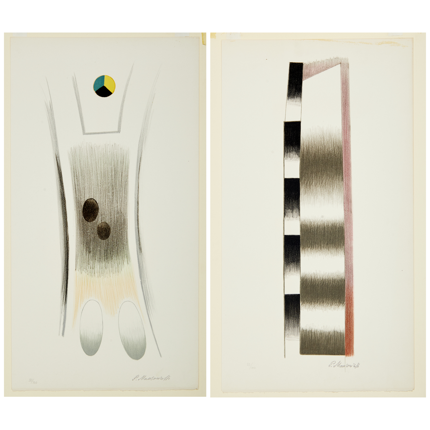 PAVEL MANSUROV, (2) LITHOGRAPHS