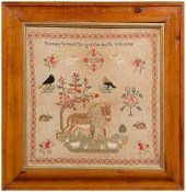 Peaceable Kingdom needlework,
