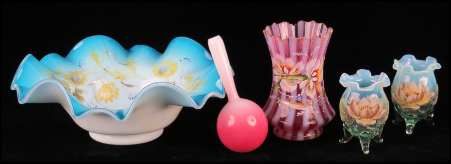 PEACH BLOW GLASS SOCK DARNER.