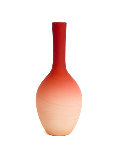 Peach blow vase 12 1/4" h.