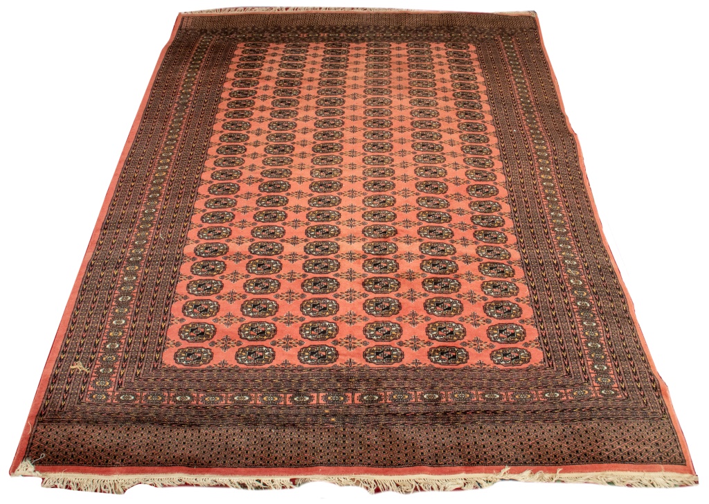 PEACH BOKHARA RUG, 10" X 7"