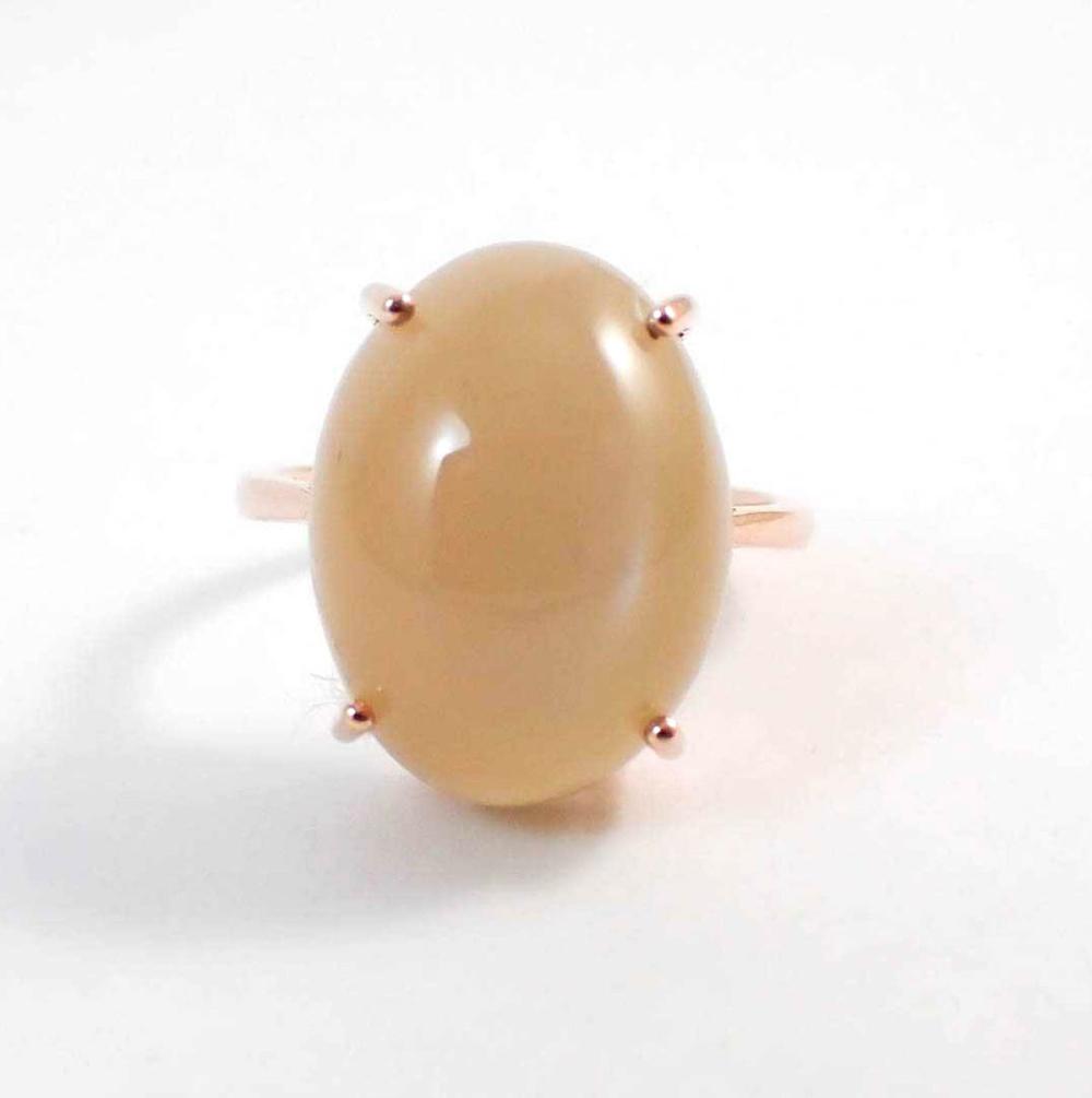 PEACH CAT'S EYE MOONSTONE AND