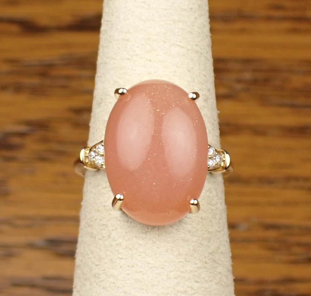 PEACH CAT'S EYE MOONSTONE AND