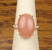 PEACH CAT'S EYE MOONSTONE AND