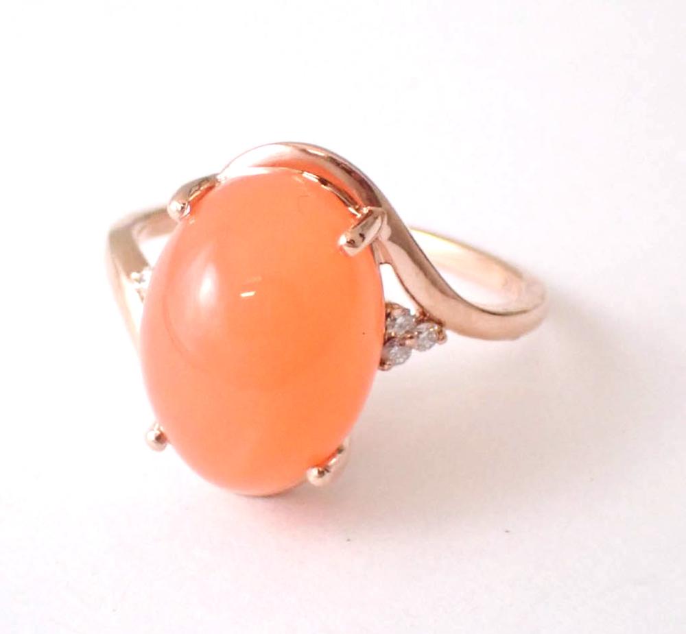PEACH MOONSTONE CAT'S EYE AND
