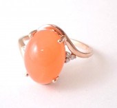 PEACH MOONSTONE CAT'S EYE AND