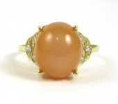 PEACH MOONSTONE, DIAMOND AND F