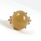 PEACH MOONSTONE, DIAMOND AND F