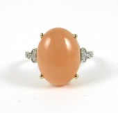 PEACH MOONSTONE, DIAMOND AND F