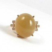 PEACH MOONSTONE, DIAMOND AND F
