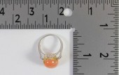 PEACH MOONSTONE, DIAMOND AND F