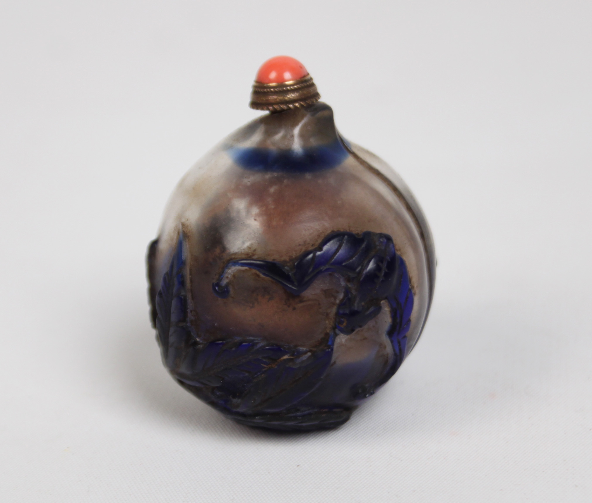 PEACH SHAPED CLEAR PEKING GLASS