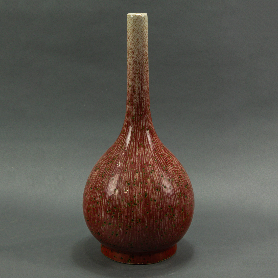 PEACHBLOOM GLAZED BOTTLE VASE