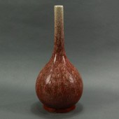 PEACHBLOOM GLAZED BOTTLE VASE