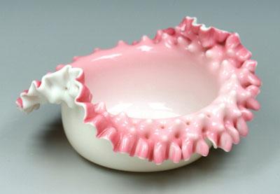 Peachblow bowl, glossy dimpled