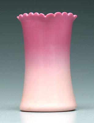Peachblow celery vase, squared
