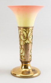 PEACHBLOW GLASS VASE 20TH CENT
