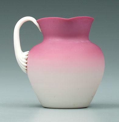 Peachblow pitcher, satin finish,