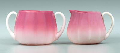 Peachblow sugar and creamer,