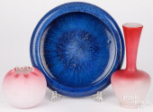 PEACHBLOW VASE AND ROSE BOWL,