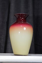 PEACHBLOW VASE. Wheeling cased