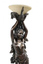 PEACOCK GODDESS TORCHIERE FLOO