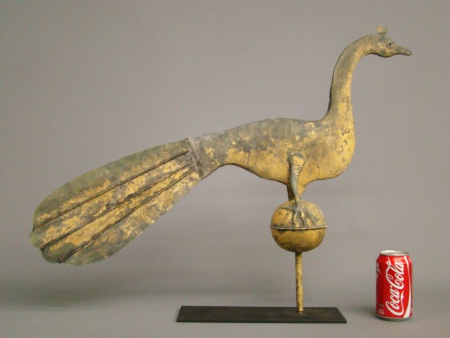 Peacock weathervane. 31'' W 22