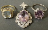 Pear cut amethyst drop pendant