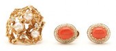 PEARL AND DIAMOND NUGGET BROOC