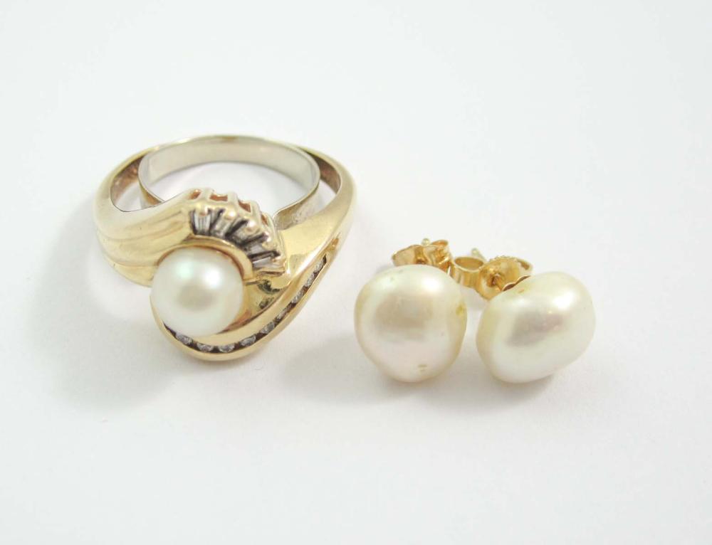 PEARL AND FOURTEEN KARAT GOLD