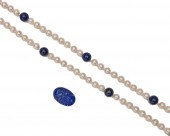 PEARL AND LAPIS LAZULI NECKLAC