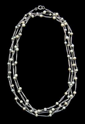 Pearl and platinum necklace,