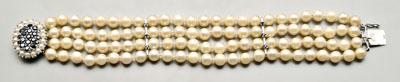 Pearl and sapphire bracelet, 100
