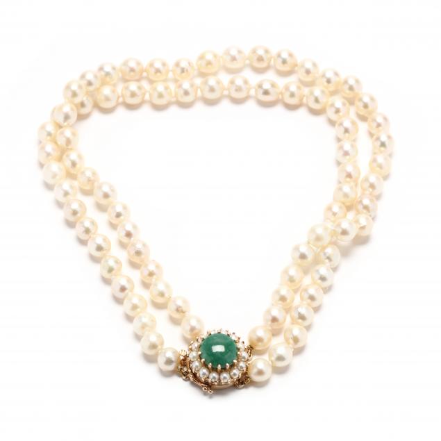 PEARL CHOKER NECKLACE WITH GOLD AND