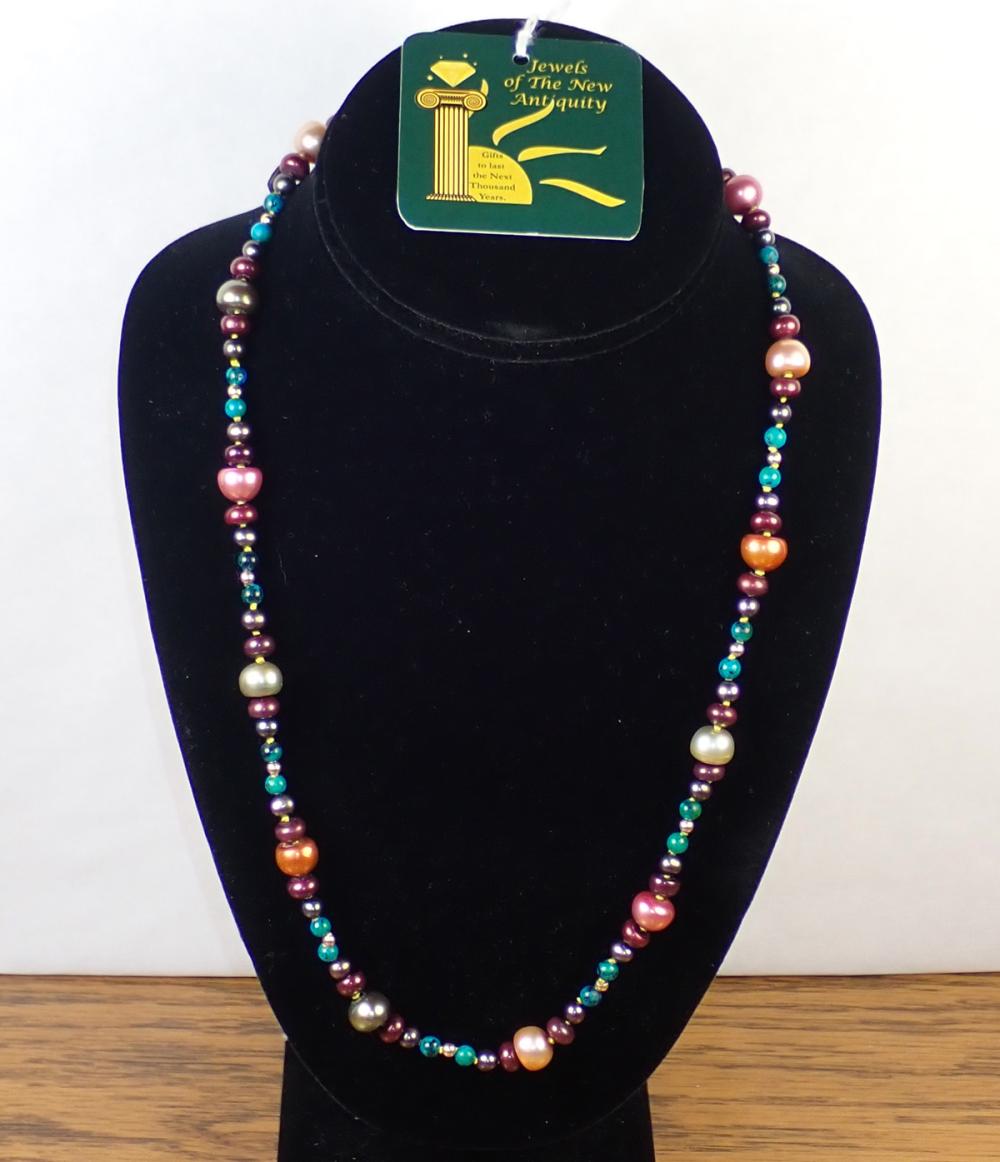 PEARL, CHRYSOCOLLA AND GOLD