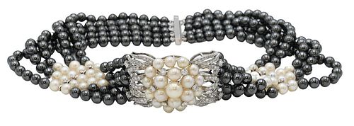 PEARL FIVE STRAND CHOKER