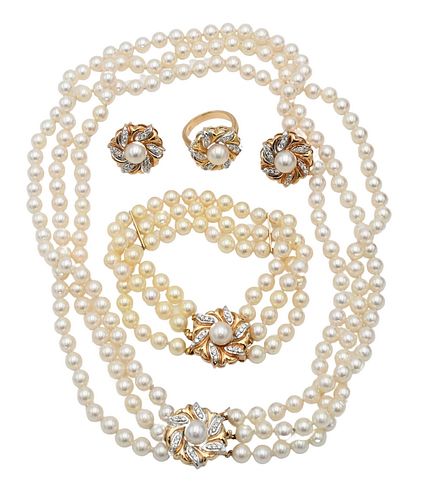 PEARL FOUR PIECE SET, TO INCLUDE