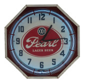 PEARL LAGER BEER NEON CLOCK<br