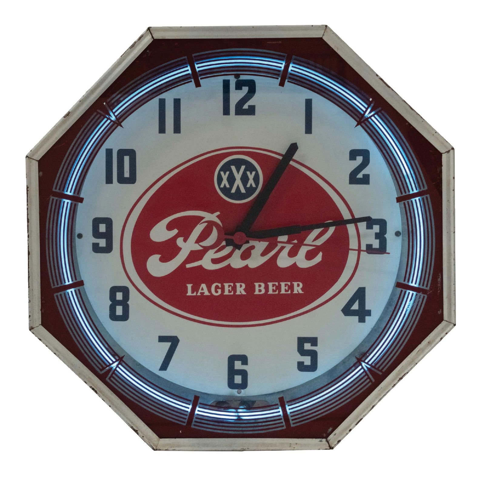 PEARL LAGER BEER NEON CLOCKPearl
