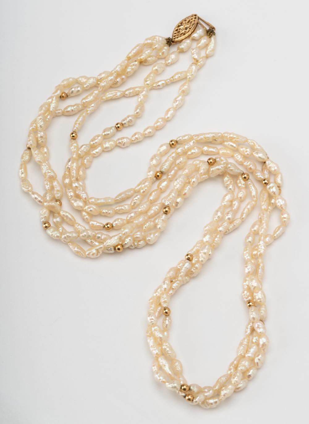 PEARL NECKLACE W/ GOLD