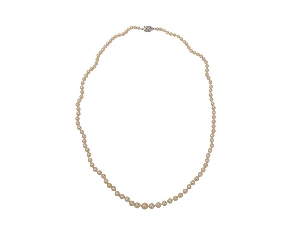 PEARL NECKLACE WITH 14K GOLD AND