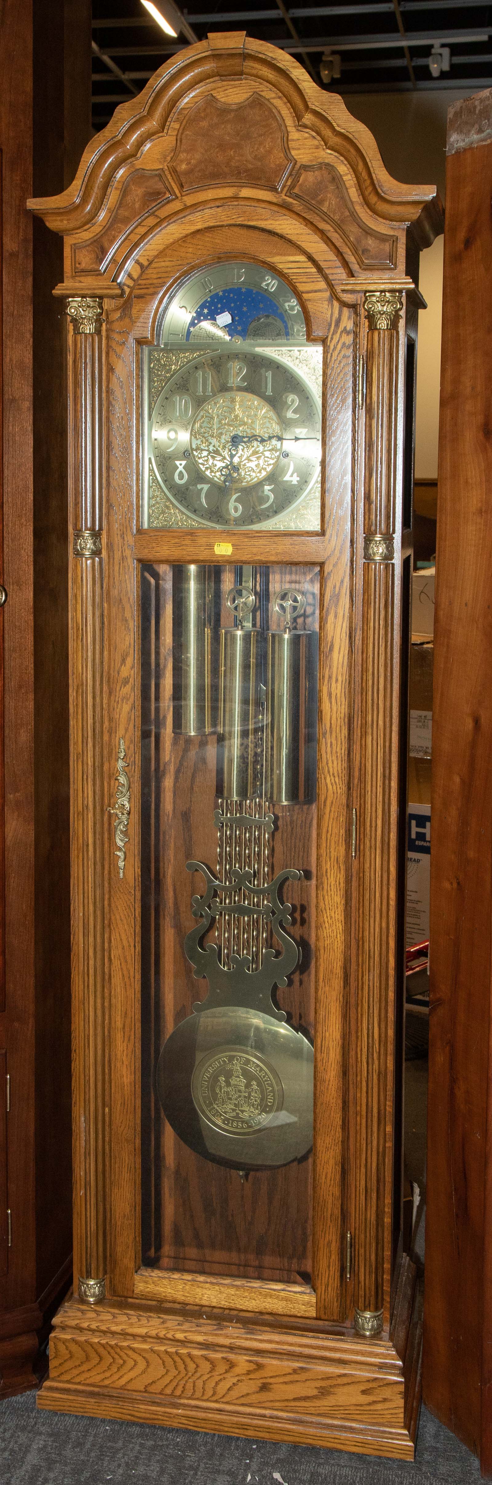 PEARL OAK CASE GRANDFATHER CLOCK